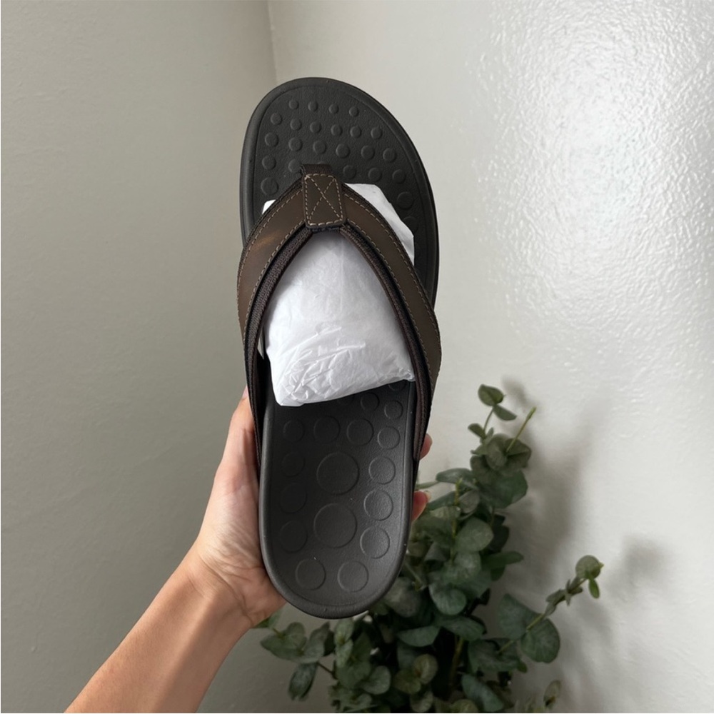 Vionic Men's Tide Brown Comfort Flip Flop Sandals Size 10